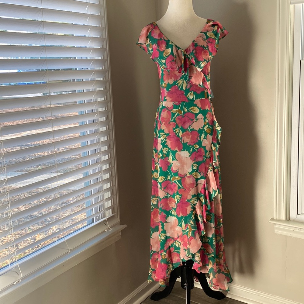 London Times Floral Ruffle Maxi - Picture 6 of 12